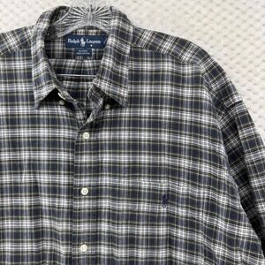 Ralph Lauren Mens Plaid Button‎ Down Shirt Long Sleeve XL Casual Cotton